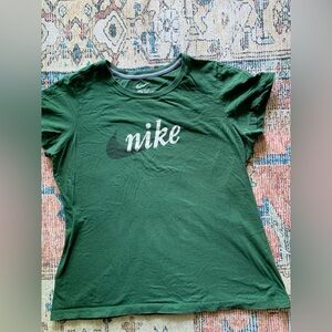 Nike cotton t shirt slim fit in pine green color , XL